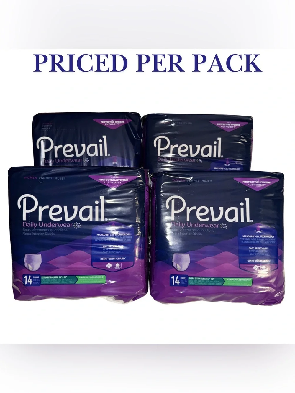 Prevail Daily Underwear XXL 14ct Max Absorbency‎ Adult Disposable New
